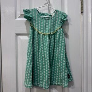 Matilda Jane Green Dress with Ruffle Sleeves